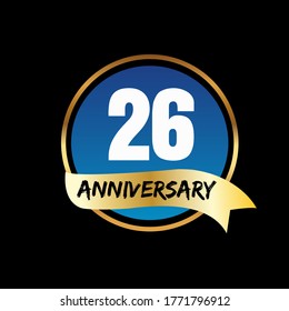 26 year anniversary celebration, vector design for celebrations, invitation cards and greeting cards