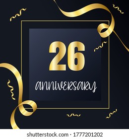26 year anniversary celebration, vector design for celebrations, invitation cards and greeting cards
