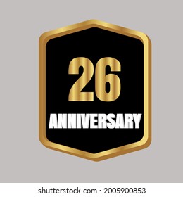 26 year anniversary celebration, vector design for celebrations, invitation cards and greeting cards