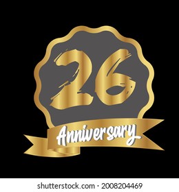 26 year anniversary celebration, vector design for celebrations, invitation cards and greeting cards