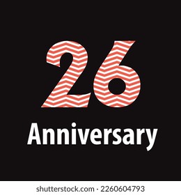 26 year anniversary celebration, vector design for celebrations, invitation cards and greeting cards
