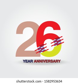 26 Year Anniversary Vector Template Design Illustration