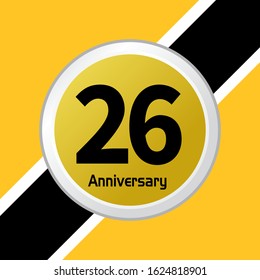 26 Year Anniversary Vector Template Design Illustration