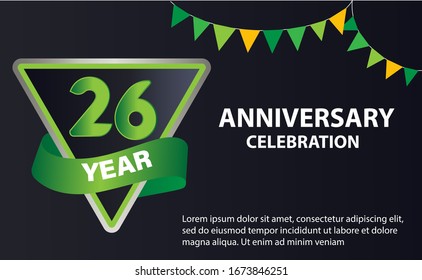 26 years anniversary celebration logo vector template design