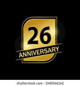 26 years anniversary celebration logo vector template design illustration