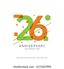 26 years anniversary celebration logo design template vector