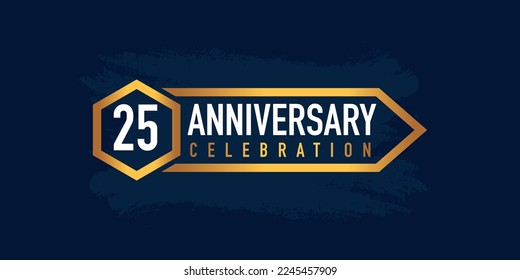 26 years anniversary celebration logotype colored with gold color and isolated on blue background
