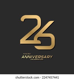 26 years anniversary celebration logotype with modern elegant number