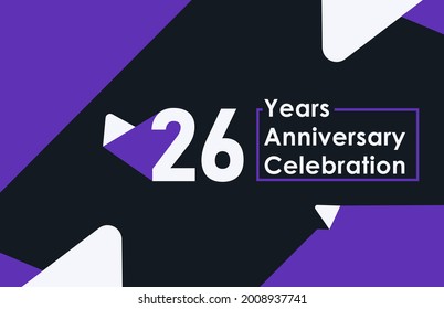 26 years anniversary celebration modern banner template design