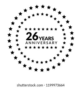 26 years anniversary celebration simple logo