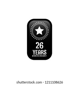 26 years anniversary celebration simple emblem, label, badge, logo. vintage logo, 26year sign, jubilee, greeting card