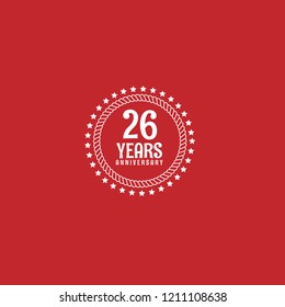 26 years anniversary celebration simple emblem, label, badge, logo. vintage logo, 26year sign, jubilee, greeting card