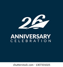 26 years anniversary celebration simple logo