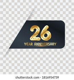 26 Years Anniversary Celebration Vector Template Design Illustration
