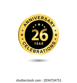 26 Years Anniversary Celebration Vector Template Design Illustration