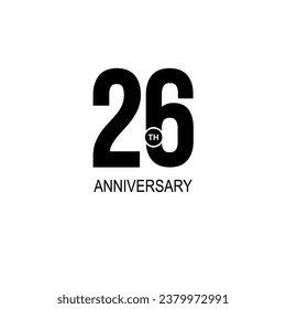 26 Years anniversary celebration vector template design illustration