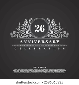 26 years anniversary celebration vector template design illustration