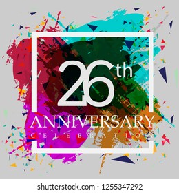 26 years anniversary design template Vector and illustration, color collaboration for greeting cards