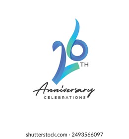 26 years anniversary logo design. Anniversary logo design template.	