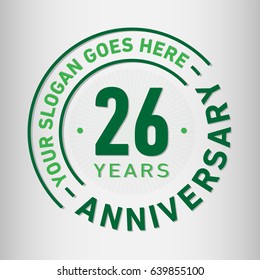 26 years anniversary logo template. Vector and illustration.