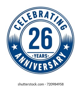 26 years anniversary logo. Vector and illustration.