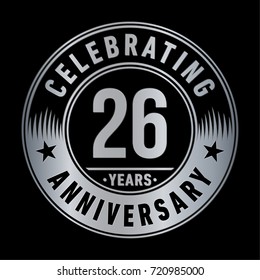 26 years anniversary logo. Vector and illustration.