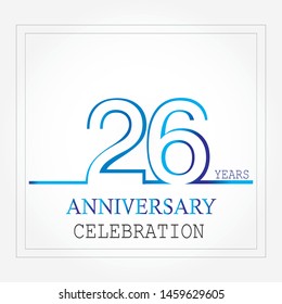 26 years anniversary round blue logotype for precious moment - Vector