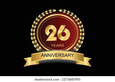 Icono vectorial de 26 años, logotipo. Elemento de diseño con número de estilo gráfico moderno para 26 años