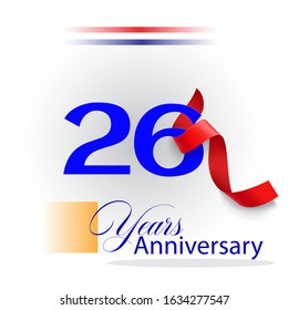 26 Years Anniversary Vector Template Design Illustration