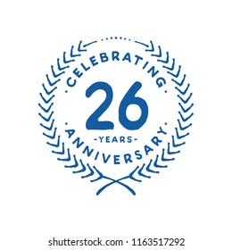 26 years design template. 26th vector and illustration.