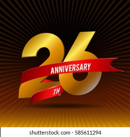 26 years gold anniversary celebration logotype 