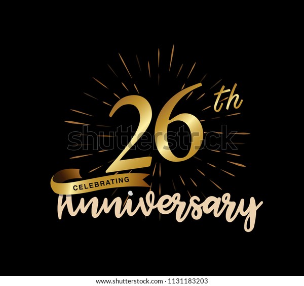 26 Years Gold Anniversary Celebration Simple Stock Vector (Royalty Free ...