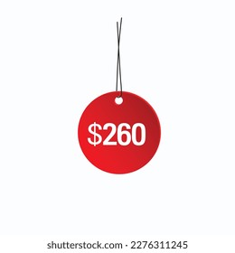 $260 USD sticker vector illustration.