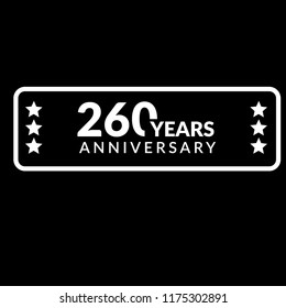 260 years anniversary, logo template. 