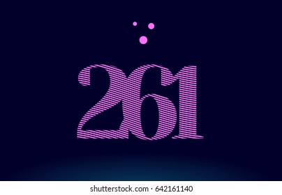 261 number digit logo pink line stripes magenta purple blue font creative text dots company vector icon design