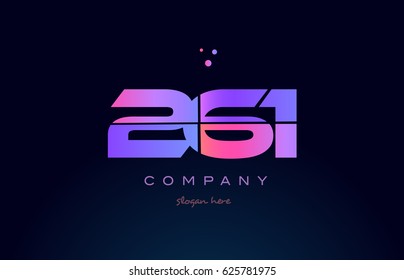 261 pink blue purple number digit numeral dots creative company logo vector icon design template