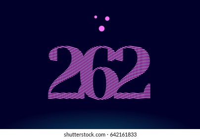 262 number digit logo pink line stripes magenta purple blue font creative text dots company vector icon design