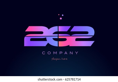 262 pink blue purple number digit numeral dots creative company logo vector icon design template