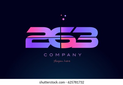 263 pink blue purple number digit numeral dots creative company logo vector icon design template