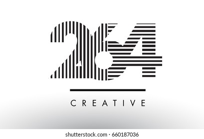 264 Black and White Number Logo Design with Vertical and Horizontal Lines.