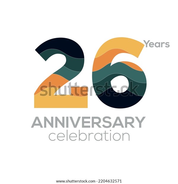 26th Anniversary Logo Design Number 26 Stock Vector (Royalty Free ...