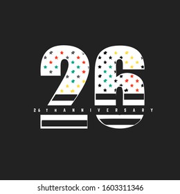 26th Anniversary logo design template