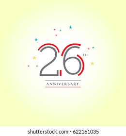 26th Anniversary logo design vector template