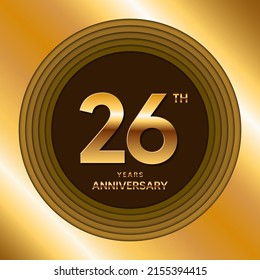 26. Jubiläumslogotype. Jubiläum-Template-Design für Broschüren, Broschüren, Magazine, Broschüren, Banner, Web, Einladung oder Grußkarte. Vektorgrafiken.