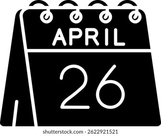 26 de abril Línea Vector Icon Design