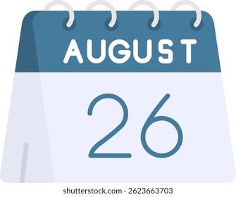 26th of August Line vector Icon Design