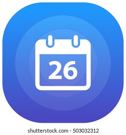 26th Calendar Purple - blue circular UI/UX App Icon / Logo Design