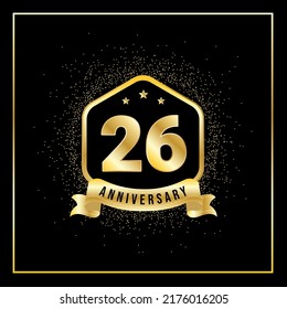 plantilla vectorial del 26 aniversario del oro