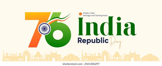 26th January 76th Indian Republic Day Social Media Post, Republic Day Poster, Banner, Web Banner, Greeting Card, Status, Sale Banner