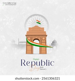 26th January 76th Indian Republic Day Social Media Post, Republic Day Poster, Banner, Web Banner, Greeting Card, Status, Sale Banner